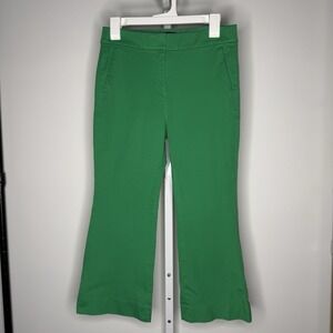 J.CREW Women's Green Chino Pants Size 6Petite Cotton Stretch Pockets Ankle